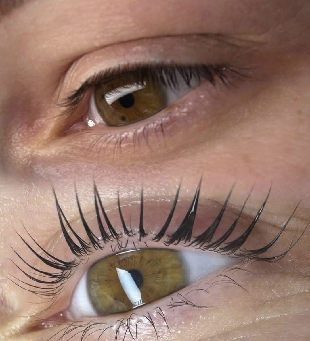 Wimpernlifting, Vorher und Nachher